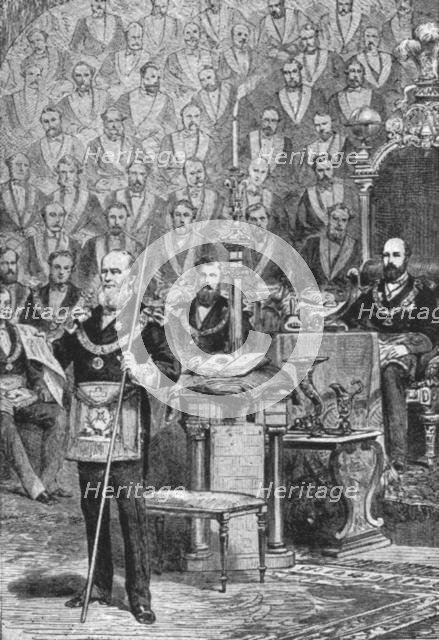 'The Prince of Wales' First Installation as Grand Master of the Freemasons, April 28, 1875', (1901). Creator: Unknown.