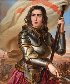 Portrait of Countess Julia Samoilova (1803-1875) as Jeanne d'Arc, 1845. Creator: Lucchini (Luchini), Pietro (1800-1883).