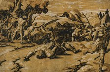 David Beheading Goliath, between circa 1520 and circa 1527. Creators: Ugo da Carpi, Raphael.
