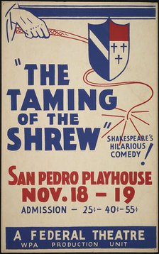The Taming of the Shrew, San Antonio, 1936. Creator: Unknown.