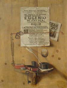Trompe-l'oeil with a poem and writing utensils. Creator: Gianlisi, Antonio, the Younger (1677-1727).