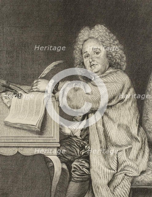 Portrait of the composer Jean-Féry Rebel (1666-1747), after 1718. Creator: Moyreau, Jean (1690-1762).