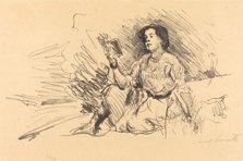 Lesendes Mädchen (Girl Reading), 1911. Creator: Lovis Corinth.