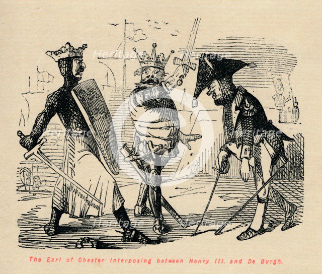 'The Earl of Chester interposing between Henry III and De Burgh', c1860, (c1860). Artist: John Leech.