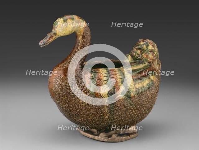 Vessel in Form of a Mandarin Duck or Wild Goose, Tang dynasty (618-907 A.D.), 1st half of 8th cent. Creator: Unknown.