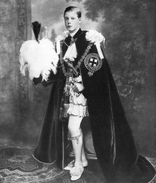 Edward, Prince of Wales as a Knight of the Garter, early 20th century. Artist: Unknown