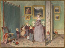 The Evening Prayer (Archduchess Sophie with children), 1839. Artist: Fendi, Peter (1796-1842)