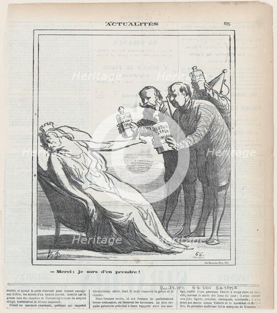 Merci; je sors d'en prendre!, 1871. Creator: Honore Daumier.