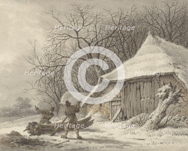Winter landscape with farm at the Voorbroek in Terborg, 1788-1835. Creator: François Joseph Pfeiffer.