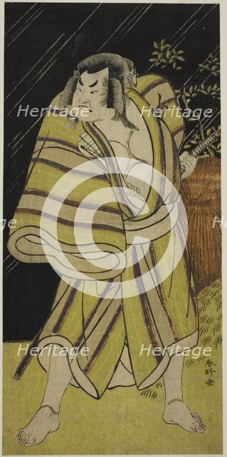 The Actor Sakata Hangoro II as the Sumo Wrestler Kujaku Saburo Narihira (?) in the Play..., c1776. Creator: Katsukawa Shunko.