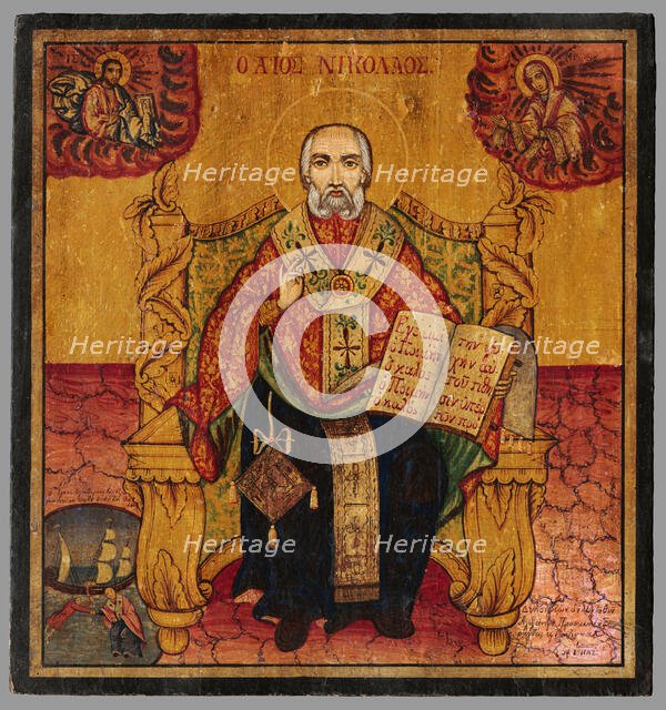 St. Nicholas enthroned, c1837. Creator: Unknown.