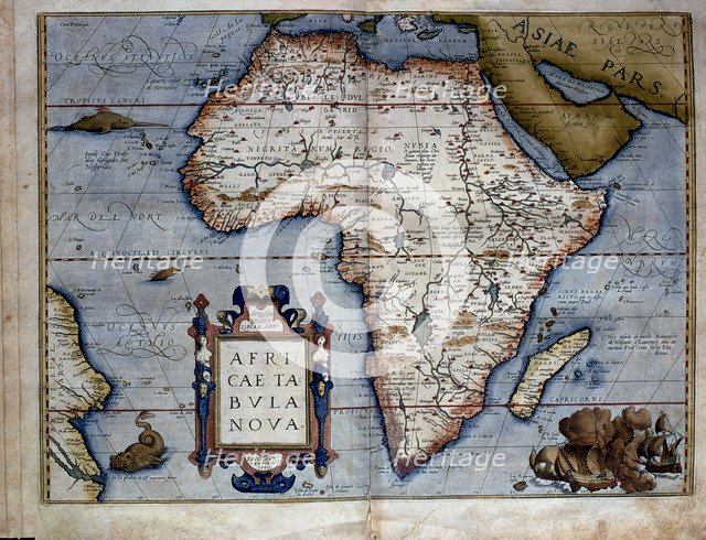  'Theatrum Orbis Terrarum' by Abraham Ortelius, Antwerp, 1574, map of the African Continent.
