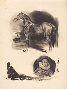 Sketches of a Horse and a Nobleman. Creator: Unknown.