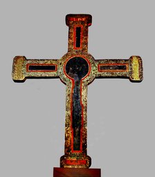Back of the cross painted with the 'Agnus Dei', from Bagergue, Vall D'Aran.
