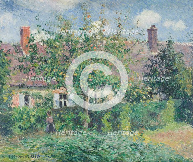Peasant House at Éragny, 1884. Creator: Camille Pissarro.