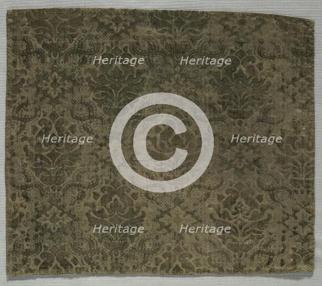Velvet Fragment, 1600s. Creator: Unknown.