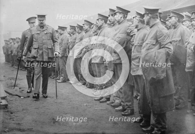 Lord Derby inspecting Dockers' Battalion, between c1910 and c1915. Creator: Bain News Service.
