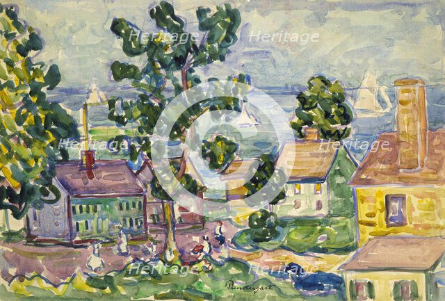 New England Coastal Village, ca. 1915-1918. Creator: Maurice Brazil Prendergast.