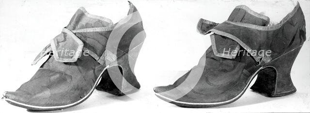 Pair of Shoes, England, c.1720s. Creator: Unknown.