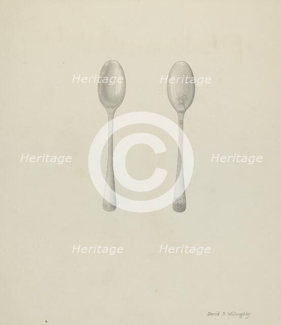 Silver Teaspoon, c. 1936. Creator: David P. Willoughby.