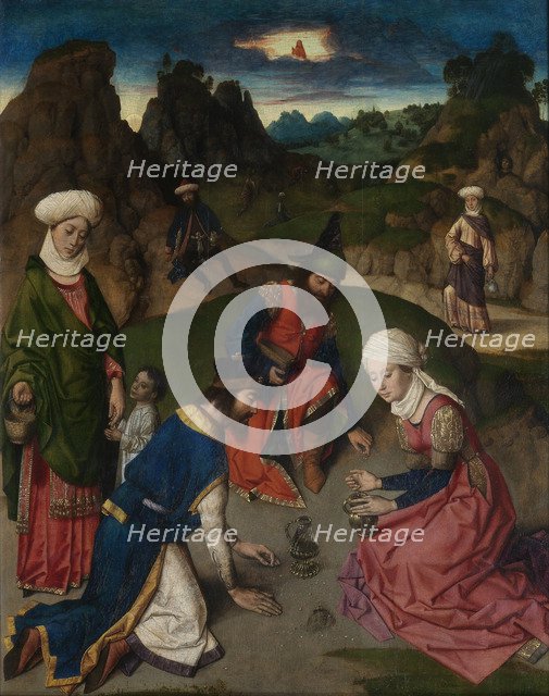 The Last Supper altarpiece: The Gathering of Manna (right wing), 1464-1468. Artist: Bouts, Dirk (1410/20-1475)