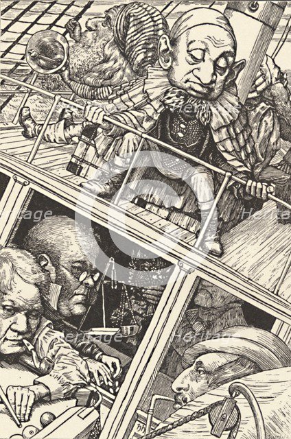 'The Crew Was Complete. From 'The Hunting of the Snark' (Lewis Carroll)', 1874-1876, (1923).  Artist: Henry Holiday.