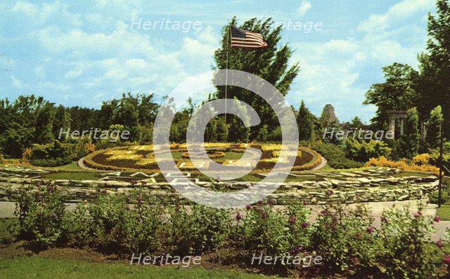 Floral clock, Forest Park, St Louis, Missouri, USA, 1957. Artist: Unknown
