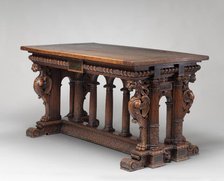 Walnut Table with Lion Sphinxes, second half 16th century. Creator: Unknown.