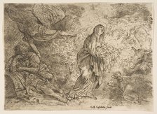 The angel awakening Joseph to the presence of the Virgin and Child, ca. 1645-49. Creator: Giovanni Benedetto Castiglione.