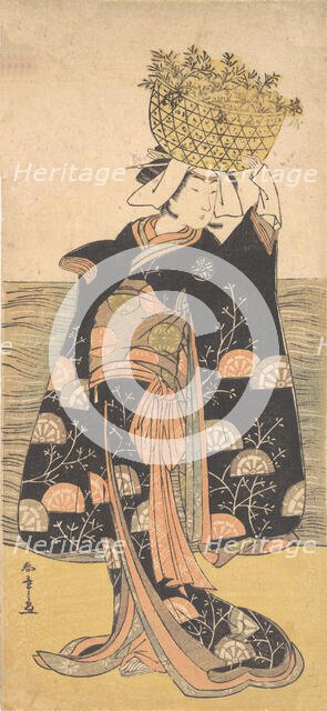 The First Nakamura Nakazo in the Role of the Ghost of Shiragiku, ca. 1778. Creator: Shunsho.