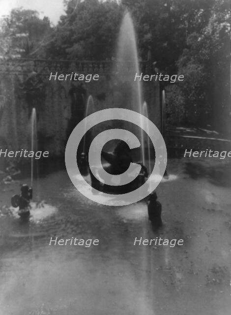 Fountain, Villa Laute, Viterbo, Italy, between 1910 and 1925. Creator: Frances Benjamin Johnston.