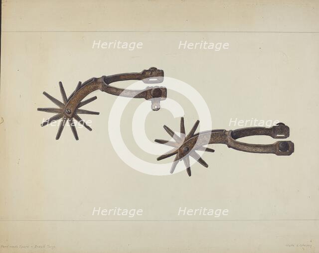 Spurs, c. 1937. Creator: Clyde L. Cheney.