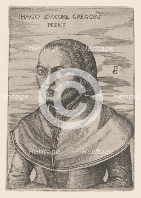 Portrait of the Wife of Georg Pencz (Imago D'uxore Gregori Peins). Creator: Unknown.
