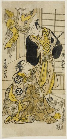 The Actors Ichikawa Danjuro II and Sodesaki Iseno I, c. 1727. Creator: Torii Kiyomasu.