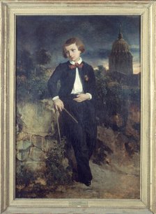 Portrait of François Coppée (1842-1908), poet, at the age of nine, c1851. Creator: Annette Coppee.