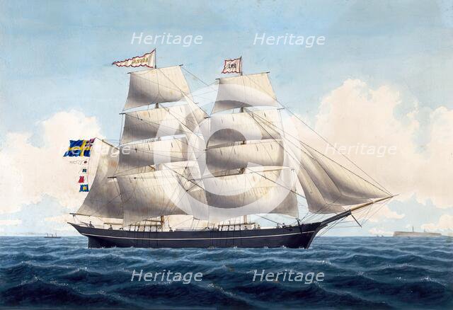 Brig Agnes of Gavle, 1871. Creator: Mathias Truelsen.