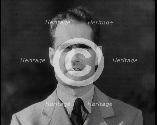 Rudolf Hess Giving a Speech, 1930s. Creator: British Pathe Ltd.