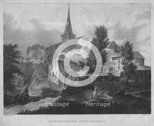 'Dunfermline Abby and Mill', 1804. Artist: James Fittler.