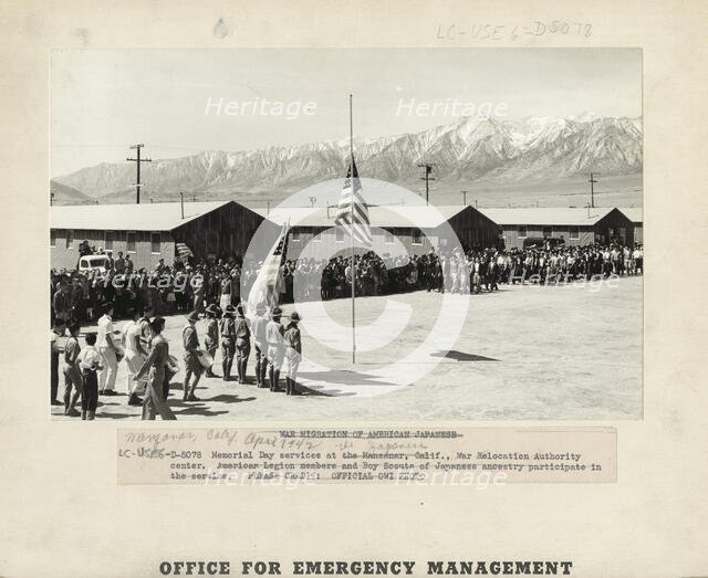 Japanese relocation, California, 1942. Creator: Dorothea Lange.