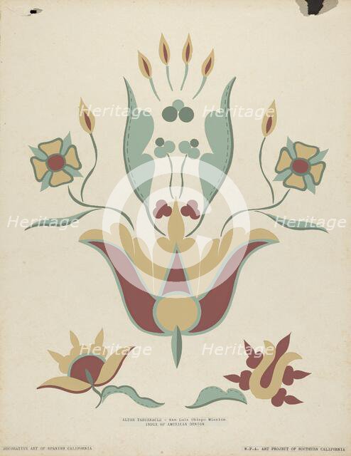 San Luis Obispo Mission Altar Tabernacle From the portfolio "Decorative Art...", 1935/1942. Creator: Unknown.