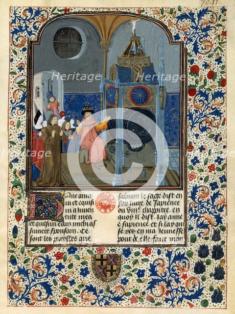 Louis de Gruuthuse before an astronomical clock (From: Horloge de Sapience by Henri Suso), ca. 1470-