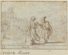 Corisca and Linco, 1640. Creator: Johann Wilhelm Baur.
