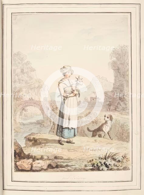 Girl of Savoy, leaf from 'A Collection of Dresses by David Allan Mostly from Nature', 1776. Creator: David Allan.