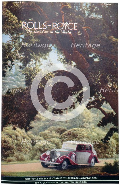 Rolls-Royce car advert, 1937. Artist: Unknown