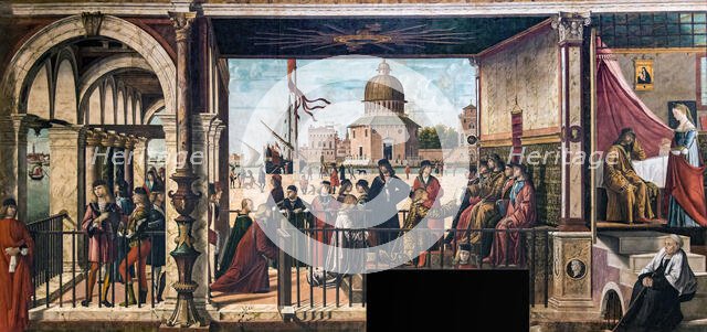 Arrival of the English Ambassadors at the Court of the King of Brittany (The Legend of...), 1495-150 Creator: Carpaccio, Vittore (1460-1526).