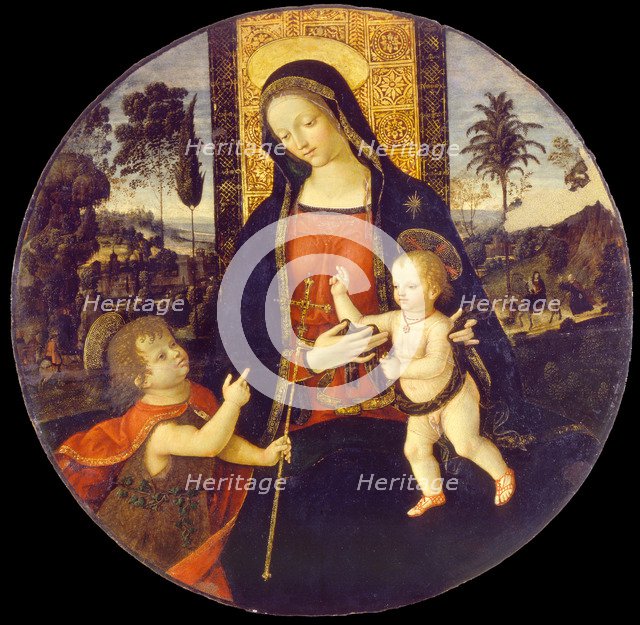 Virgin and child with John the Baptist as a Boy, 1490-1500. Artist: Pinturicchio, Bernardino (1454-1513)