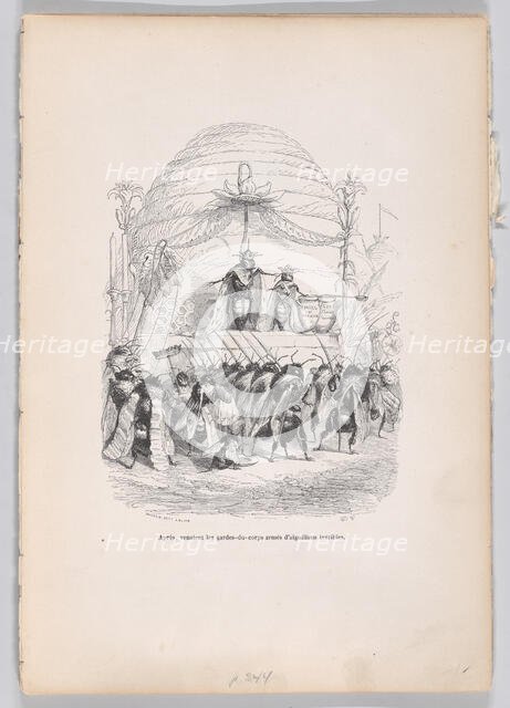 After, in came the body of guards armed with terrible stings from Scenes from the P..., ca. 1837-47. Creator: Andrew Best Leloir.