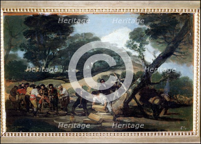 Gunpowder factory', oil on table.