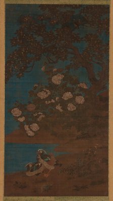 Mandarin ducks and flowers, Ming or Qing dynasty, 17th century. Creator: Unknown.