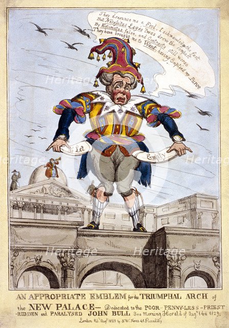 'An appropriate emblem for the triumphal arch of the new (Buckingham) palace ..., London, 1829. Artist: SW Fores